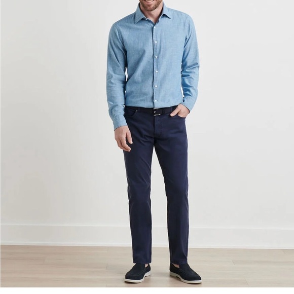 Peter Millar Men's Navy Wayfare Five-Pocket Pants 38 - Picture 2 of 4